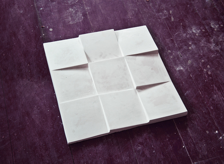 gypsum 3d tile in the room, repair work, building materialの写真素材