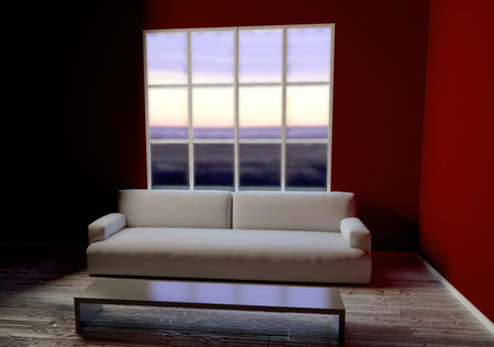 sofa in the room, 3d renderingの写真素材