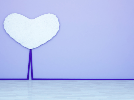 decorative heart in the interior, 3d rendering, loveの写真素材