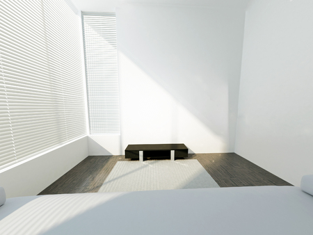 part of the empty room in white colors, 3d renderingの写真素材