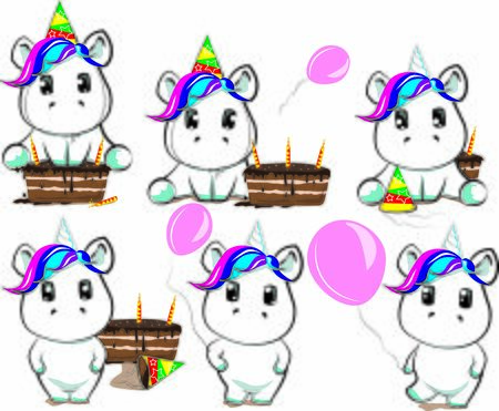 the unicorn birthday.This illustration can be used as a print on clothes. の写真素材