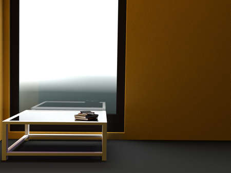part of the room, big window, 3d renderingの写真素材