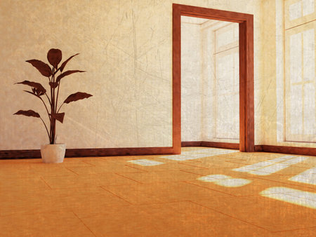 part of the retro room, 3d rendering