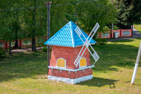 Small brick mill in the village