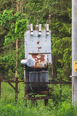 Rusty metal electrical substationの写真素材