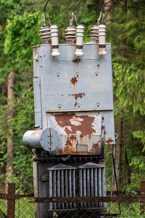 Rusty metal electrical substationの写真素材