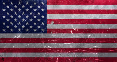 Flag of America with scratches and dustのeditorial素材