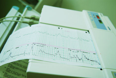 A device metering heart pulsationの写真素材