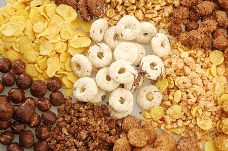 Various types of cereals with different colorsの写真素材