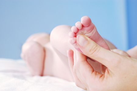 Legs of a small babyの写真素材
