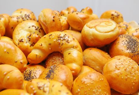A heap of baken food in the storeの写真素材