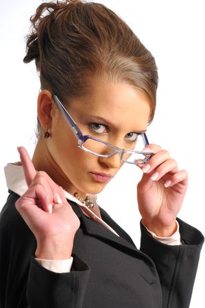 The business woman in dark formal clothesの写真素材