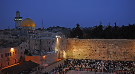 Picture of a Western Wall and the Dome of the rock in Jerusalem