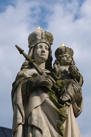 Ghotic statue of the Virgin Mary in Krtiny near Brnoの写真素材