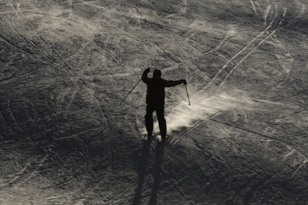 Picture of skier skiing down the hillのeditorial素材