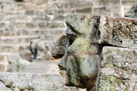 Picture of old man head in Copan ruinasのeditorial素材