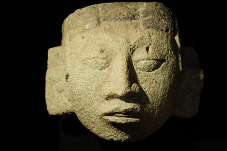 Collections of Ajaw heads in Copan Museum