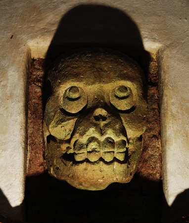 One of collection of skull Structure 16 in Copan Museumのeditorial素材