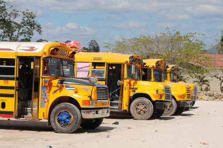 Picture of yellow school buses in Gracias