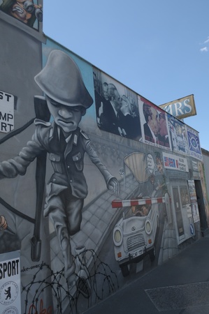 Section of the Berlin Wallのeditorial素材