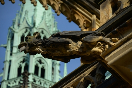  A gargoyle on the Cathedral  Vitus, St  Wenceslas and St  Adalbert in Pragueの写真素材