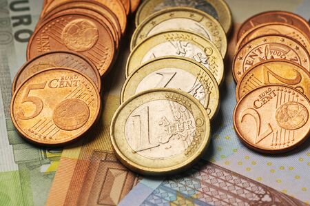 EURO - european union coins set cash moneyの写真素材