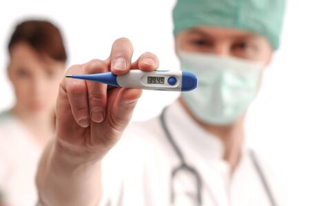 Young doctor or medical assisten ilustration picture on light background- banner - panoramatic pictureの写真素材