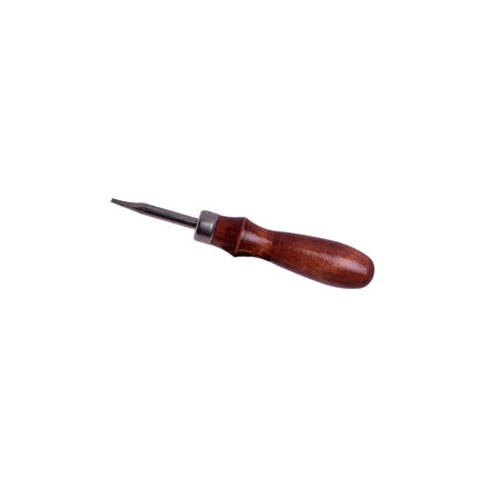 Edge Beveler with wooden handle isolated on white background. Tool for cut out edgesの写真素材