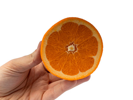 Orange isolated on white background Fresh juice and fruit conceptの写真素材