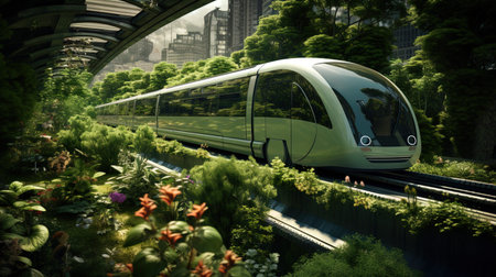 Ecospheric Express: Cars with vegetation and gardens.の素材