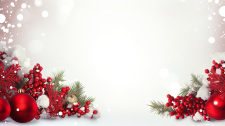 Festive border in red and white, adding a touch of Christmas cheer.の素材