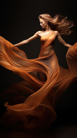 Flowing curves intersecting with a harmonious dance.の素材