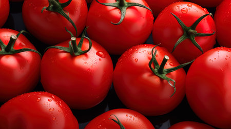 Background of bright red tomatoes.の素材