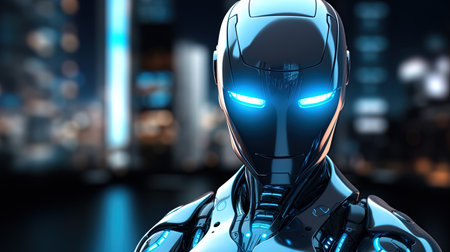 Chat Bot: a screenshot of a chat with artificial intelligence or a chat boot.の素材