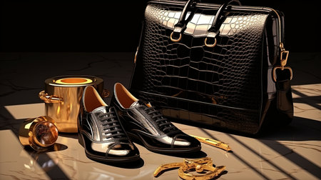 Designer shoes and bags: stylish shoes and bags from famous designers.の素材