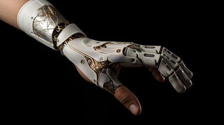A prosthetic hand with aesthetic design resembling a natural hand.の素材