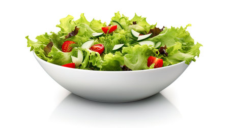 Fresh Cross Salates, lined on a pure white background.の素材