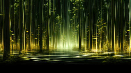 Abstract forest from digital electric trees.の素材