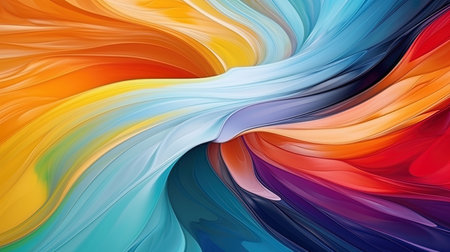 Abstraction with paints bright strokes on canvas.の素材
