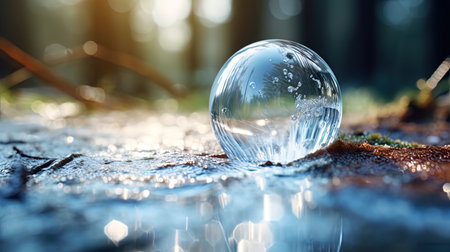 Frozen drops water turns into ice.の素材