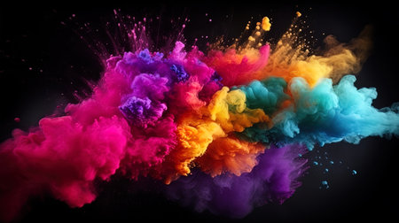 Festival of colors bright powders in the air.の素材
