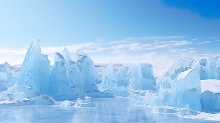 Ice landscape ice formations in cold climate.の素材