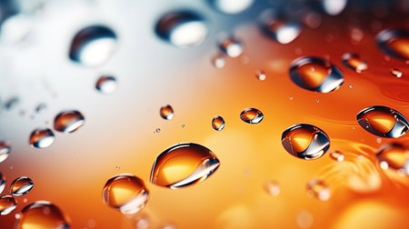 Abstraction with drops of water on glass in macro.の素材