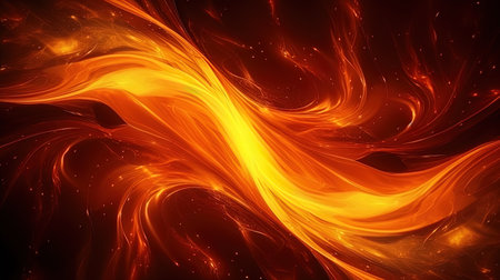 Fiery vortices abstraction with fire in the dark.の素材