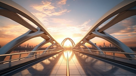 The bridge to the future is modern architecture.の素材