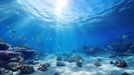 Underwater trip diving in the ocean with fish.の素材
