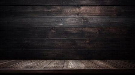 Modern design of a dark wooden surface, distinguished by sophistication.の素材