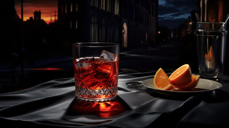 Mysterious Negroni with a bitter red vermouth and Gin.の素材