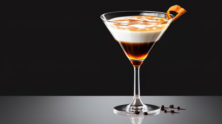 White cocktail is Russian with vanilla vodka and coffee liqueur.の素材