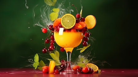 A fruit decoration cocktail creating a refreshing accent in taste.の素材